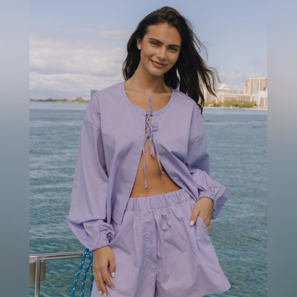 DAILY DRILL poplin tie top